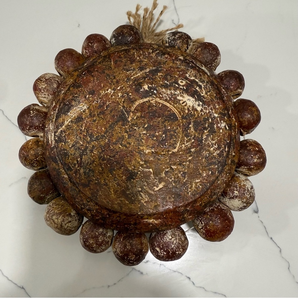 Rustic Brown Decorative Bowl with Tassel - Picture 7 of 8